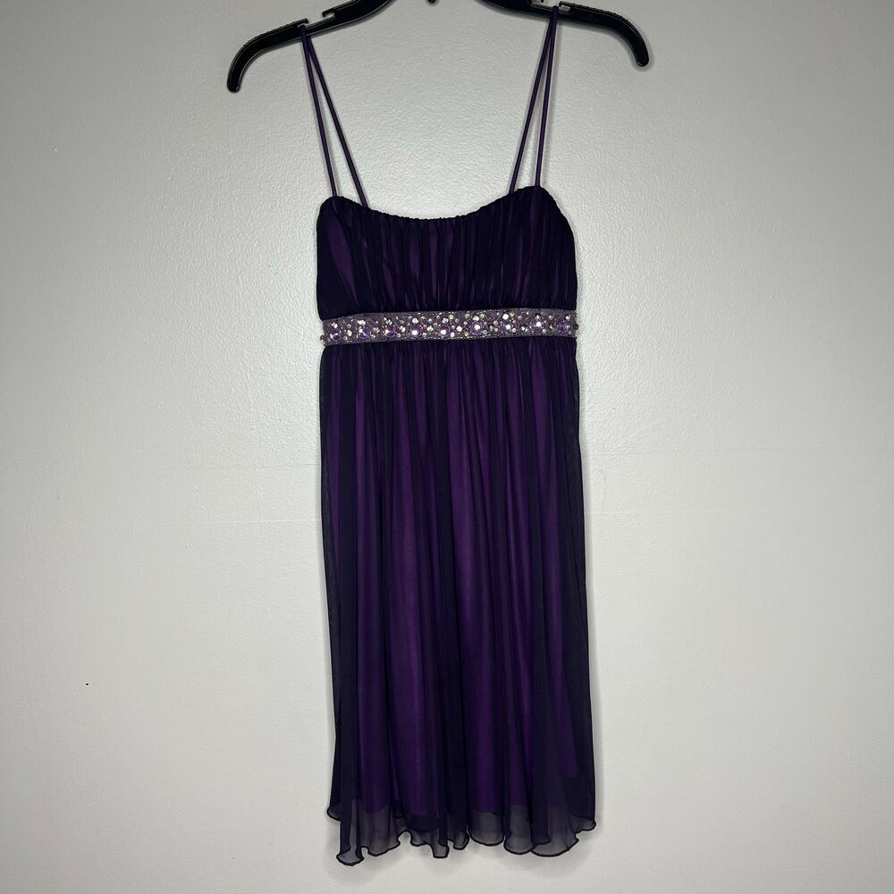 VTG Y2K City Triangles Babydoll Dress Purple Black Sz XS Fairy Grunge Whimsigoth